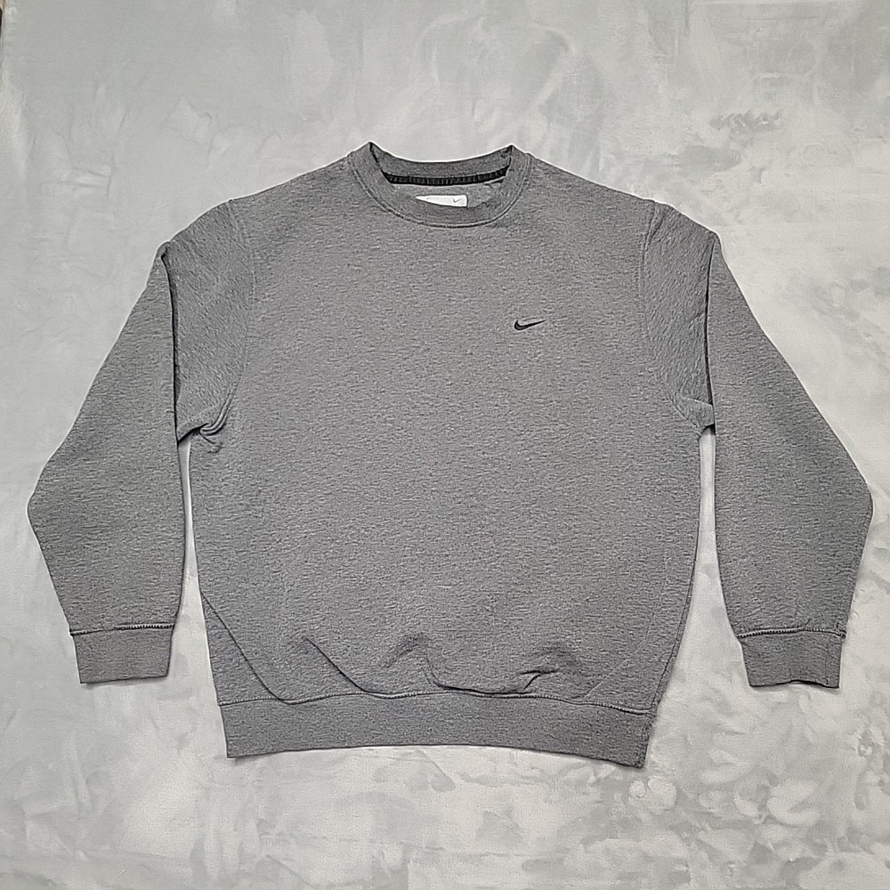 VTG Nike Sweatshirt Mens M Gray Embroidered Crewneck Pullover Y2K Retro Sports